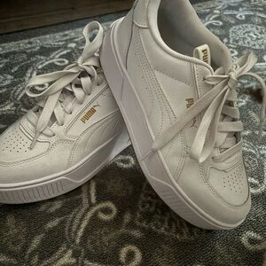 Puma White Classic Sneakers Leather Upper